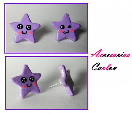 Aretas de estrella del color y carita que desees $ 2500